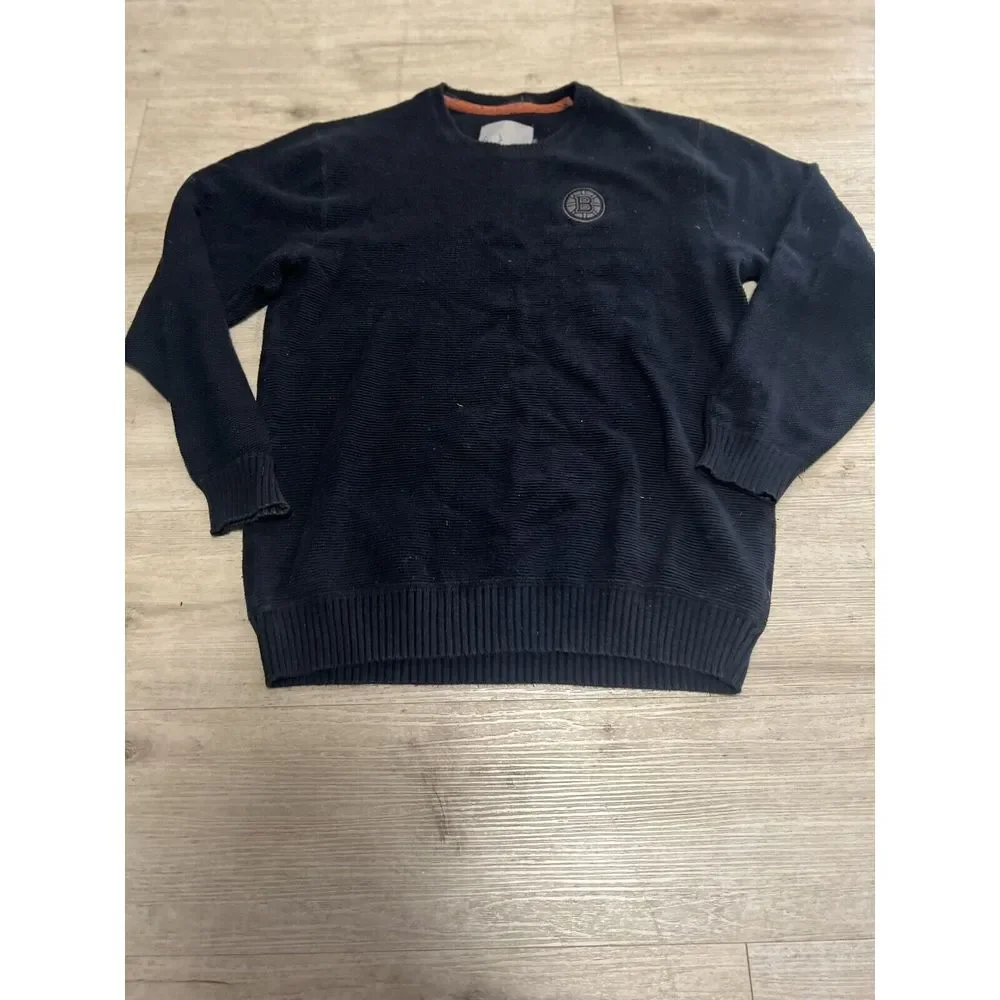 Boston Bruins Levelwear NHL Muskoka Optic Crest Crewneck Sweater Black Sz L Mens